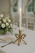 Single Bow Candlestick Candle Holder (4 Colors)