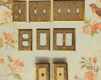 Ornate Vintage Inspired Light Switch Plate Covers (19 Colors)