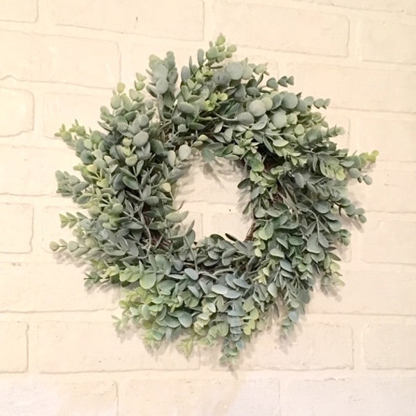 Eucalyptus Wreath, Wreath, Farmhouse Wreath, Green Wreath, Wreaths, Faux Eucalyptus Wreath, Door Wreath