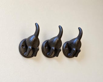 Cast Iron Dog Tail Wall Hook (19 Colors)