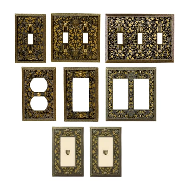 Cubiertas para interruptores con motivos vintage ornamentados (19 colores)