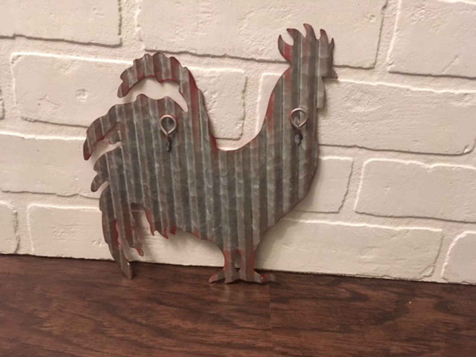 Farmhouse Décor Corrugated Metal Animals Metal Rooster Etsy