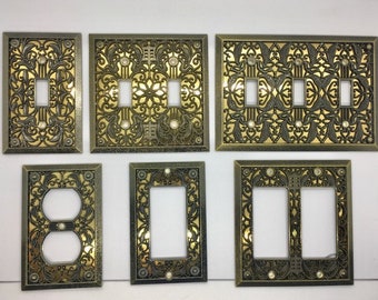 Antique Brass Switch Plates, Light Switch Plates, Outlet Covers, Antique Brass, Plug Cover, Switchplate