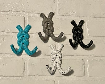 Rope Knot Hook(18 Colors), Nautical Hook, Nautical Bath Hook, Rope Hook, Anchor Hook, Coat Hook