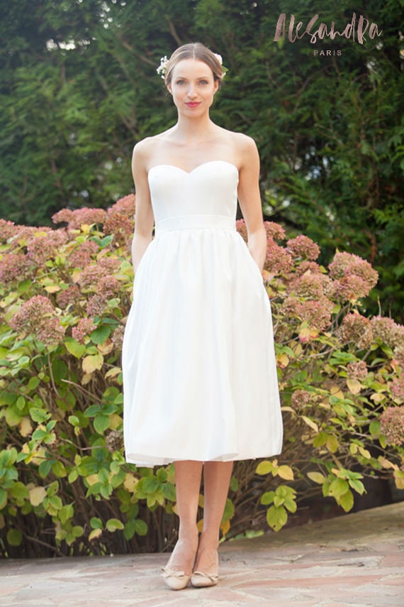 Manon Tea Length Wedding Dress 50s Retro Wedding Dress Etsy
