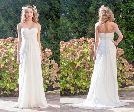 Emmanuelle Boho Wedding Dress Chiffon Bohemian Wedding Etsy