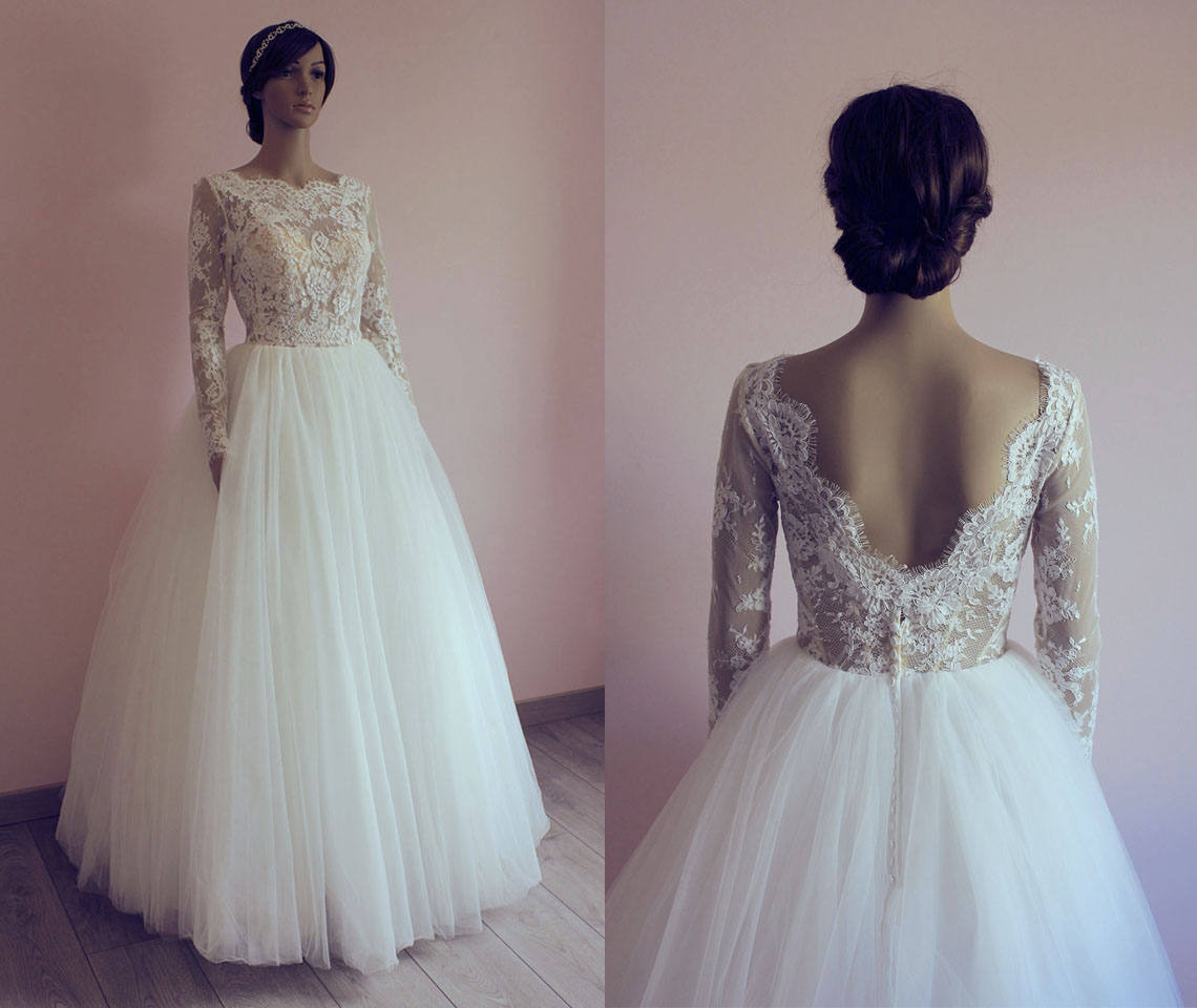 Grace Tulle Wedding Dress 50s Retro Wedding Dress With Etsy