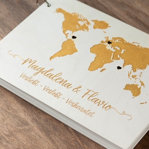 Wedding Guest Book Map Destination Wedding Guest Book World Map Wedding Scrapbook Custom Travel Guest Book For Wedding Wood Guest Book image 2