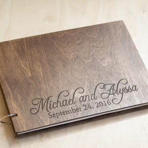 Custom Guest Book with Your Name and Date, Rustic Wedding Guest Book, Personalized Guestbook, Photo Guest Book Couple Gift Wedding Decor