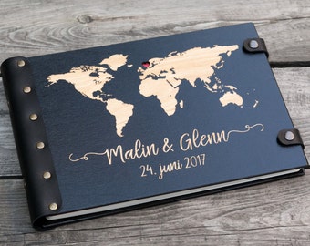 World Map Guest Book For Destination Wedding Our Adventure Book Travel Journal Personalized Wedding Map Adventure Book Christmas Gift