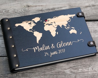 World Map Guest Book For Destination Wedding Our Adventure Book Travel Journal Personalized Wedding Map Adventure Book Anniversary Gift