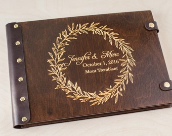 Wedding Guest Book Rustic Wedding Decor, Wooden Guestbook, Custom Guest Book Wedding Gift, Guest Book Writing Book Gift for Couple