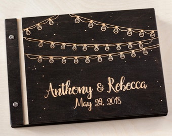 Custom Wedding Guest Book, Wedding Album Guest Book, Wooden Wedding Guest Book Perfect for Heartfelt Messages, Guestbook for Wedding