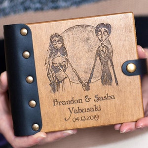Álbum de fotos de recuerdos góticos, minilibro personalizado para bodas de Halloween, miniálbum de fotos para fotos de pareja gótica, Hasta que la muerte nos separe