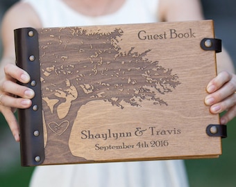 Tree Guest Book, Wedding Guest Book, Personalized Wedding Book, Wood Guest Book, Rustic Guestbook Couple Gift, Guestbook Perfect for Wedding