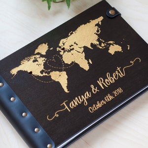 Livro de visitas com mapa-múndi, livro de visitas de casamento, livro de visitas de madeira personalizado, livro de assinaturas de noivado, livro de visitas de casamento com mapa, presente para noivos