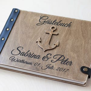 Anchor Guest Book, Wedding Album Nautical Wedding Custom Guest Book, Marine Guestbook, Wooden Guest Book, Guest Book, Wedding Guest Book