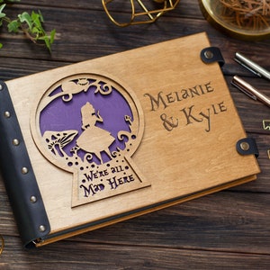 Álbum de recortes de Alicia en el país de las maravillas, Todos estamos locos aquí, Álbum de fotos de boda, Álbum de fotos de cumpleaños personalizado, Libro de recuerdos para bebés