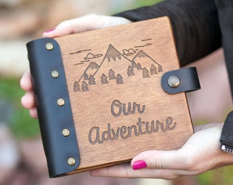 Personalized Photo Album with Beautiful Mountains for Your Adventure, Mini Photo Album to Capture Your Instax Photos, Small Binder Notebook