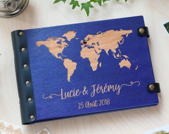 Our Adventure Book, World Map Photo Album to Capture Your Travels, Destination Wedding Album, Vacation Scrapbook for Travel Gift