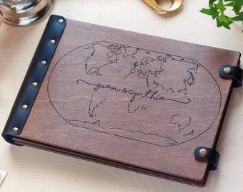 World Map Photo Album Our Adventure Book Wedding Photo Album Travel Photo Album Custom Scrapbook Album Adventure Book Adventure Journal