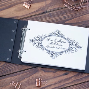 Wedding Guest Book World Map with Heart and Engraved Your Names and Date in Leather Bound Perfectly Preserve Guest Wishes image 5