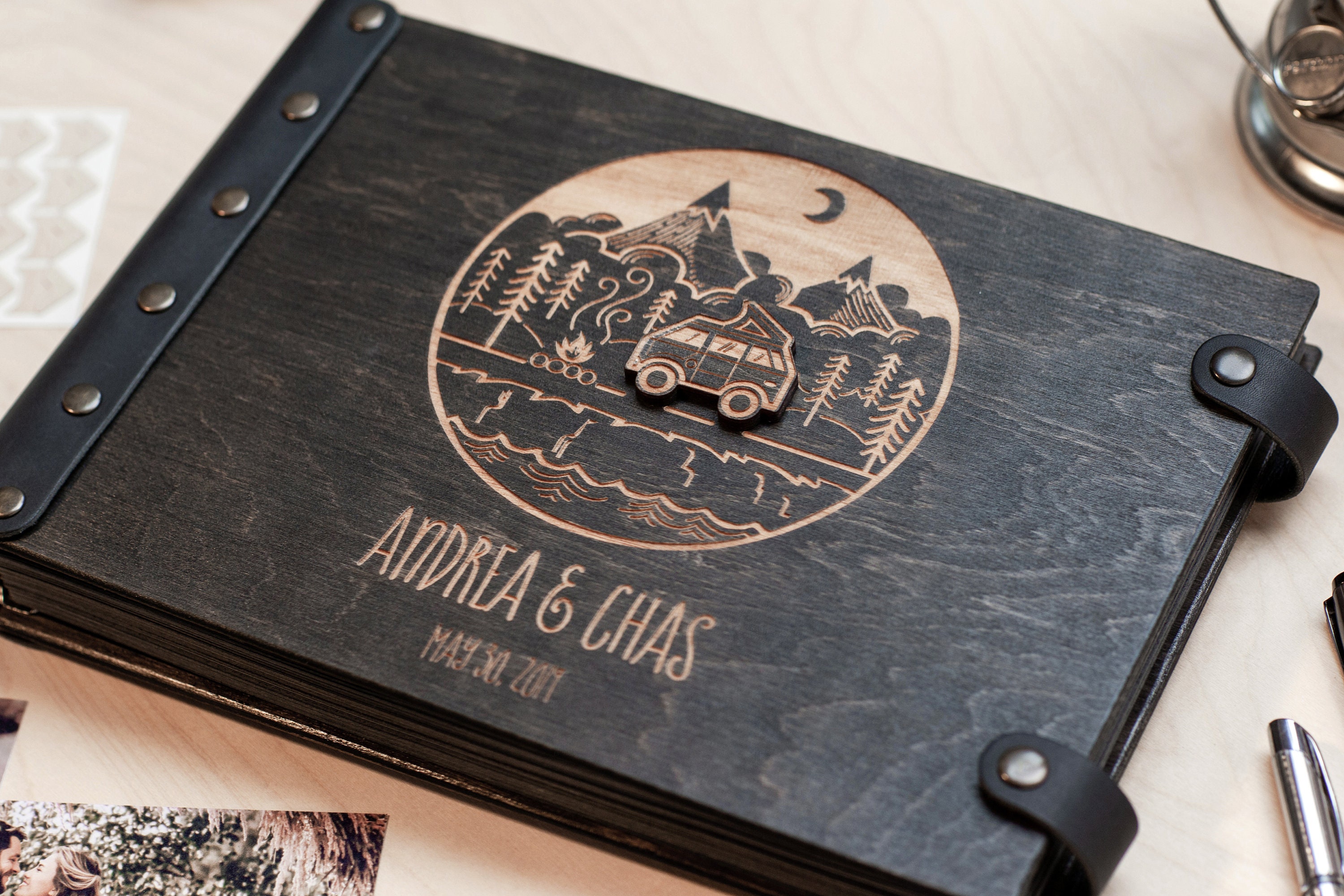 Personalized Photo Album for Travelers, Adventure Awaits, Travel