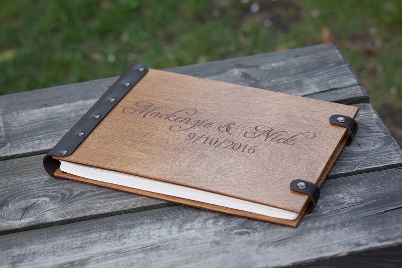 Rustic Wedding Guest Book Wedding Journal Leather Wedding Etsy
