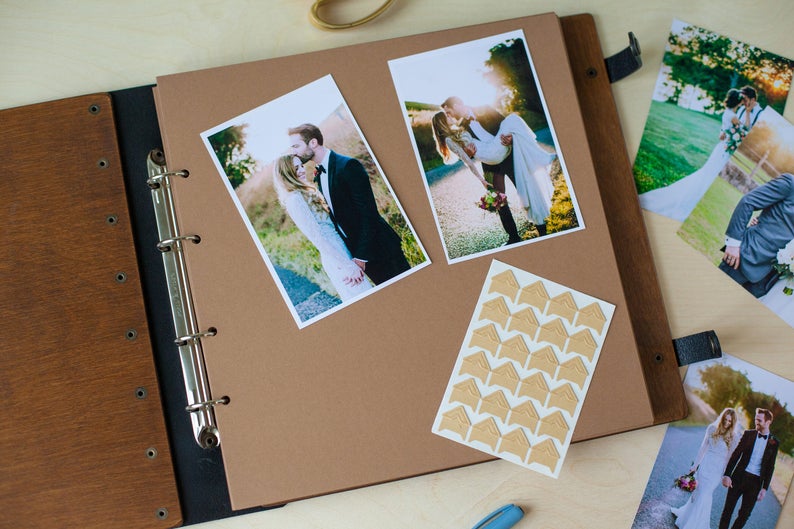 Personalized Scrapbook Album, Wooden Photo Album, Rustic Wedding Photo Album, Personalized Photo Album for Couple, Wedding Book Anniversary image 7