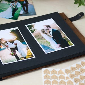Monogram Photo Album, Wedding Wooden Photo Album, Wedding Photo Book, Scrapbook Photo Album, Memories Storage Anniversary Gift for Him image 4