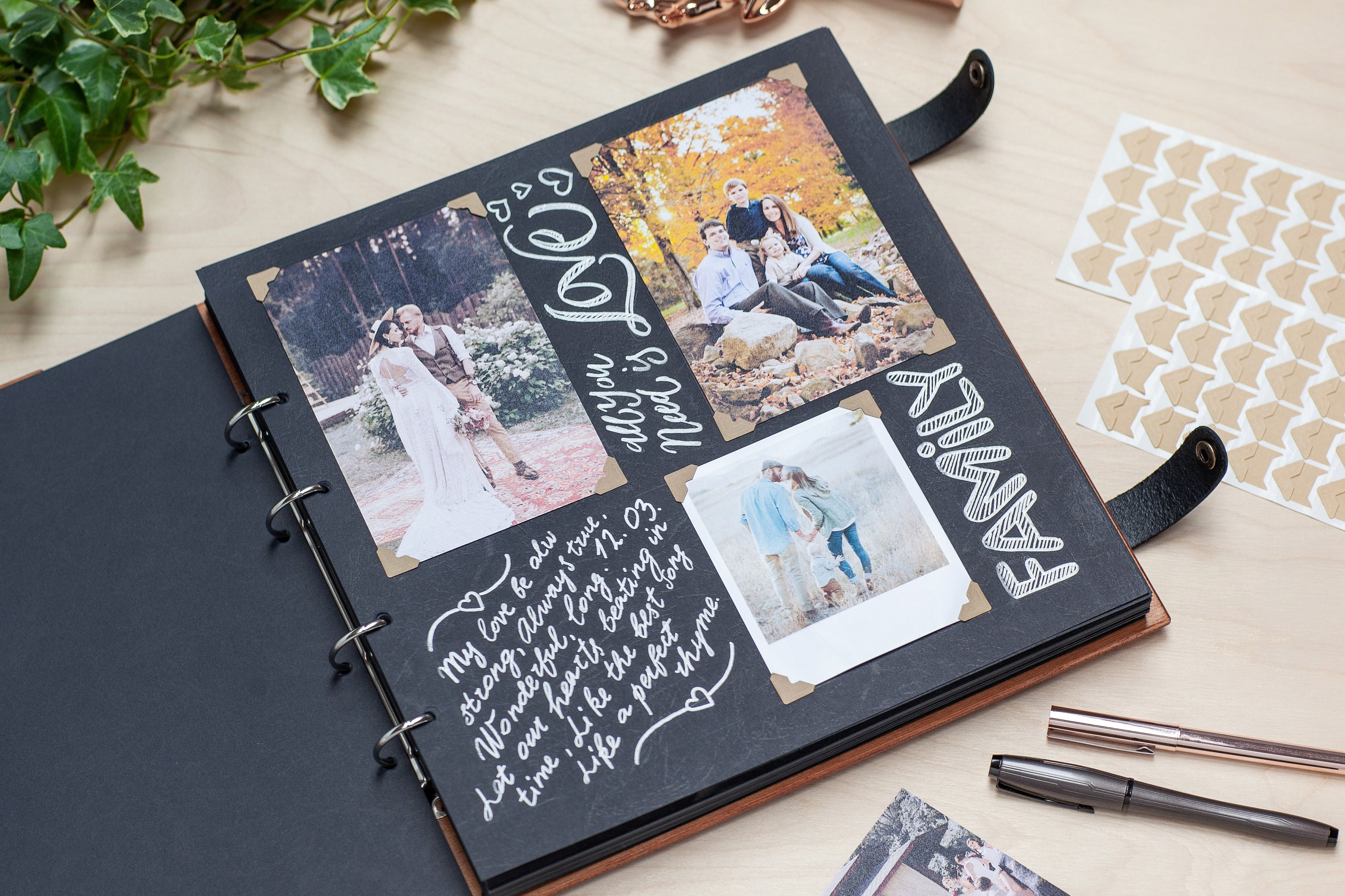 Wedding Scrapbook Album, Wooden Photo Album, Personalized - Inspire Uplift