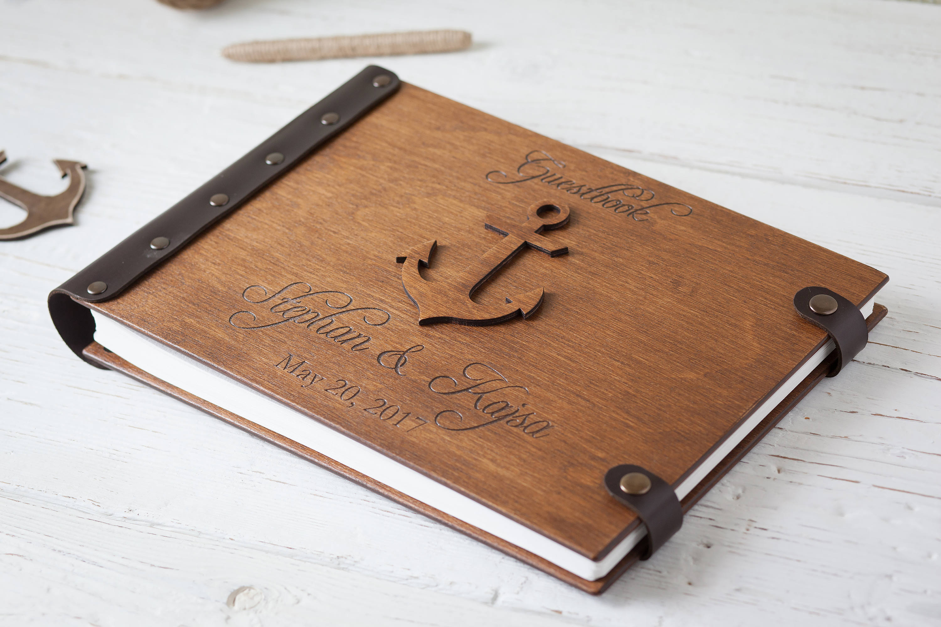 Nautical Wedding Guest Book Beach Wedding Wedding Guest Etsy