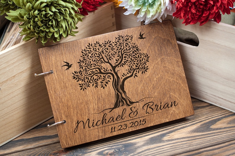 Personalized Guest Book Wedding Family Tree with Names and Date Creative Idea for Guests Wish Notes Anniversary or Celebration Gift 