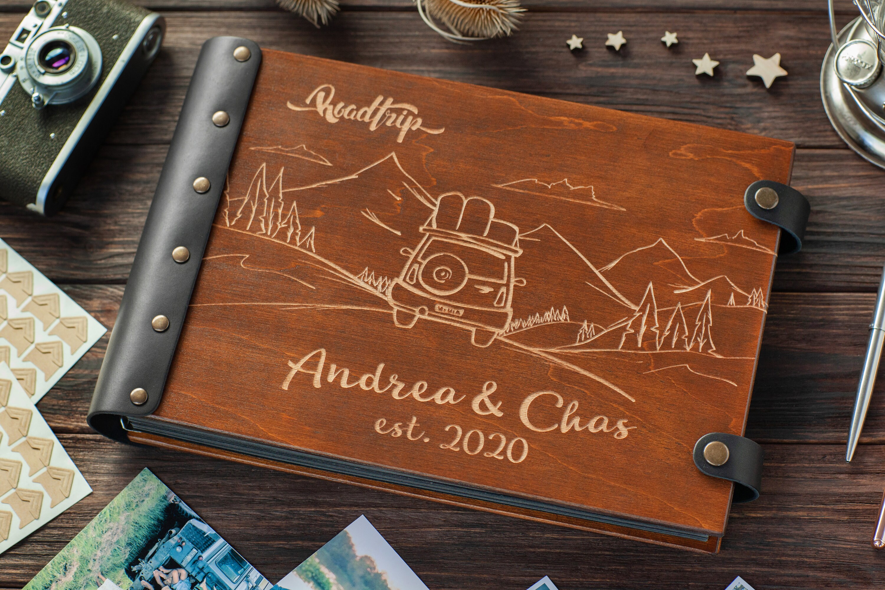 Bus Travel Photo Album Adventure Book Wood Photo Album 4x6 Etsy