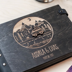 Álbum de recortes de viajes, libro de aventuras, regalos de luna de miel, diario de acampada para recuerdos del bosque, la aventura te espera: captura momentos del coche con este álbum de fotos.