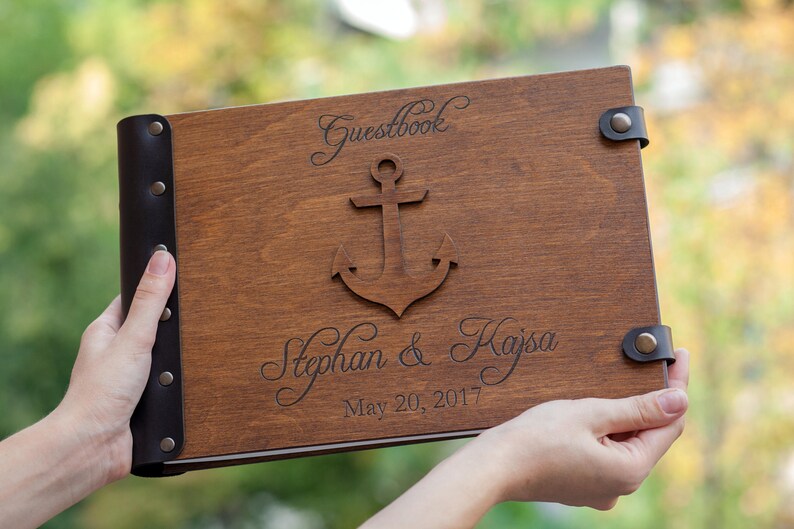 Nautical Wedding Guest Book Beach Wedding Wedding Guest Etsy