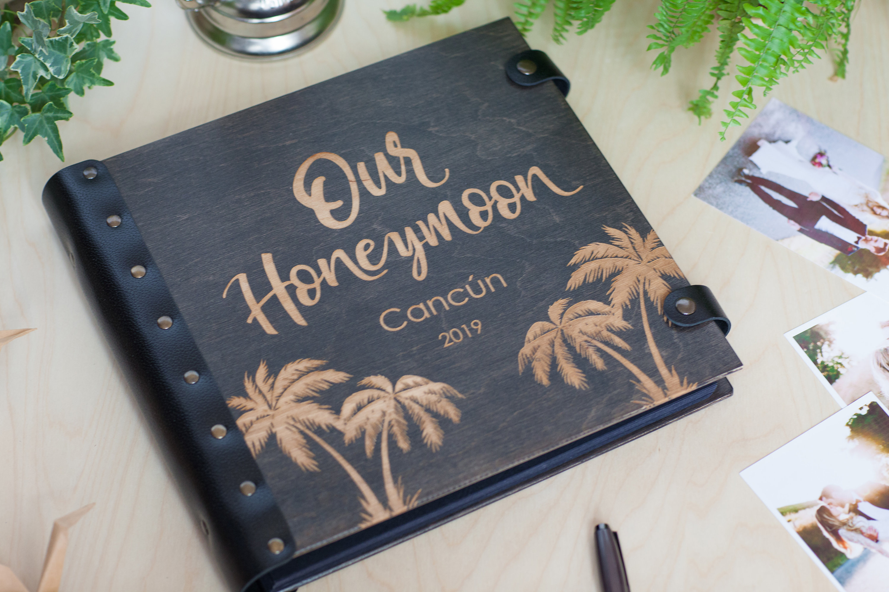 Honeymoon Photo Album Palm Trees Scrapbook Album Hawaii Etsy
