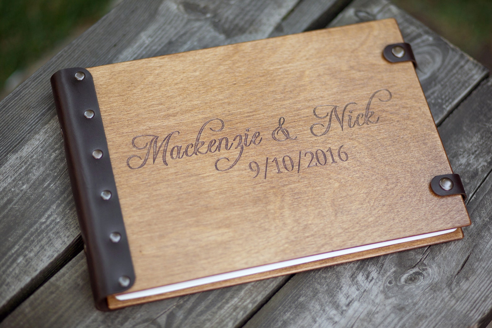 Rustic Wedding Guest Book Wedding Journal Leather Wedding Etsy
