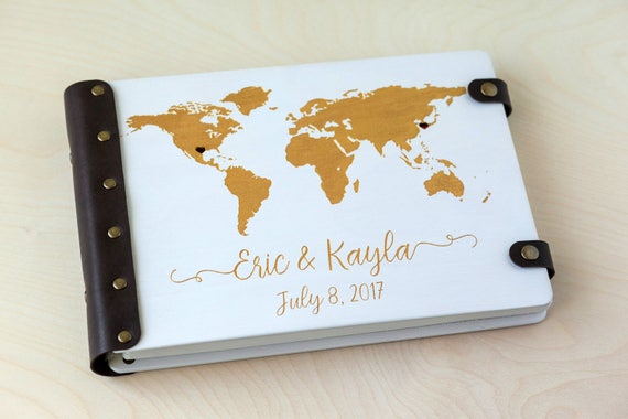 World Map Guest Book For Destination Wedding Travel Journal Etsy