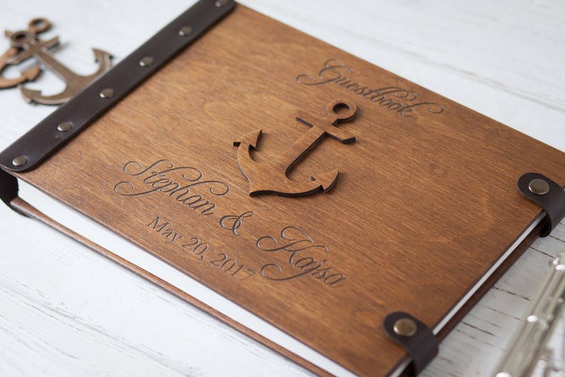 Nautical Wedding Guest Book Beach Wedding Wedding Guest Etsy