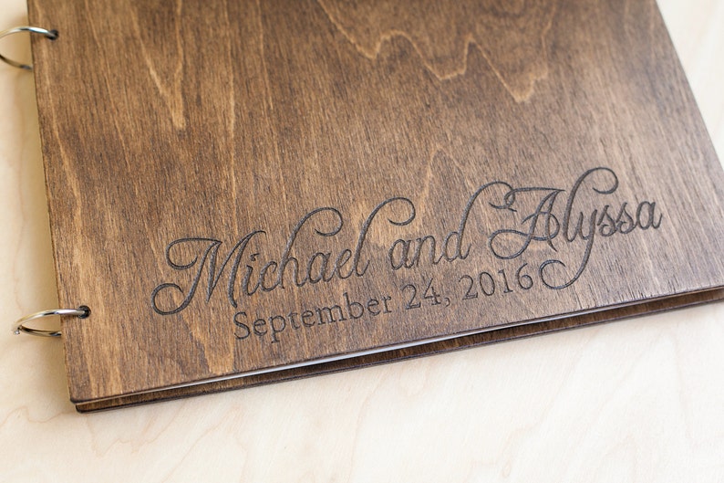Wood Guest Book For Rustic Wedding Personalized Wooden Guest Etsy