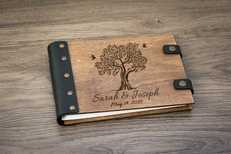 Family Tree Guest Book For Wedding Personalized Wooden Guest Etsy
