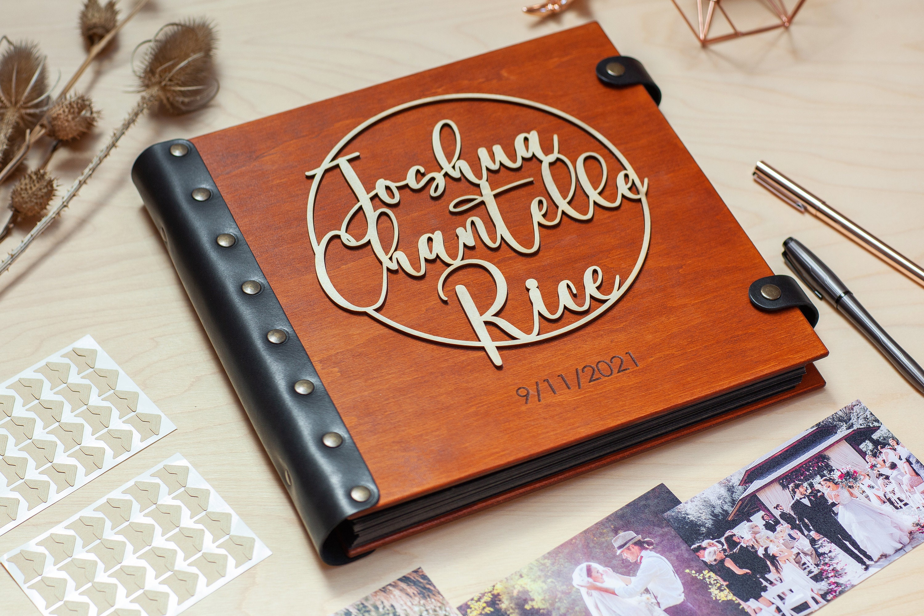 Personalized Photo Album, Wooden book – SimplyTheWood