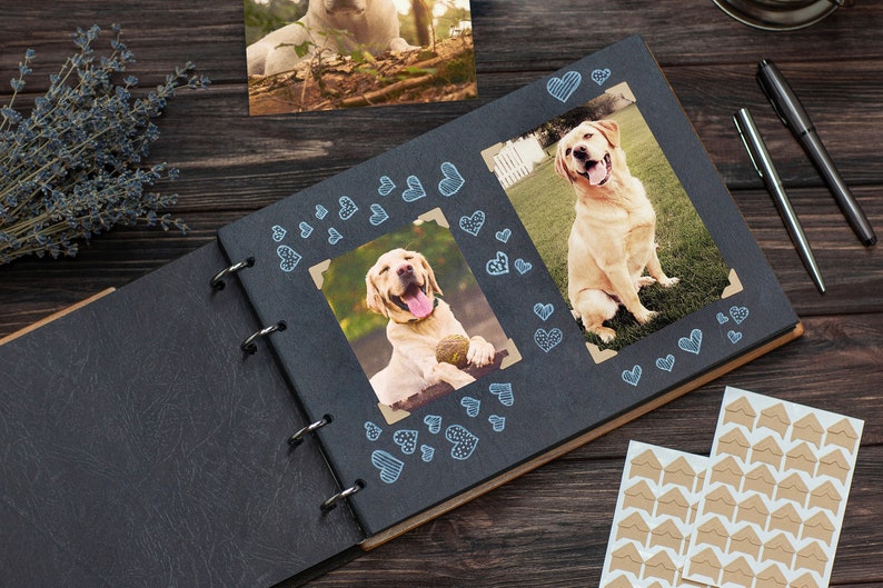 Wooden Photo Album, Dog Memory Photo Album for Precious Memories, Pet Remembrance Custom Pet Portrait from Photo Pet Loss Gifts image 7