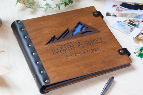 Our Adventure Book, Personalized Photo Album, Adventure Photo Album With  Mountains, Travel Photo Album 4x6, Wooden Photo Album Gift for Him 