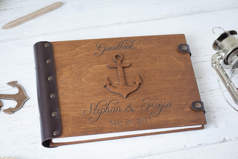 Nautical Wedding Guest Book Beach Wedding Wedding Guest Etsy