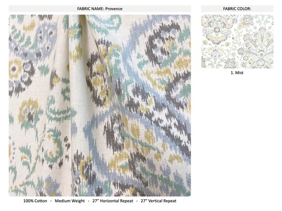 Provence Color Mist Floral Ikat Damask Ivory Grey Yellow - Etsy