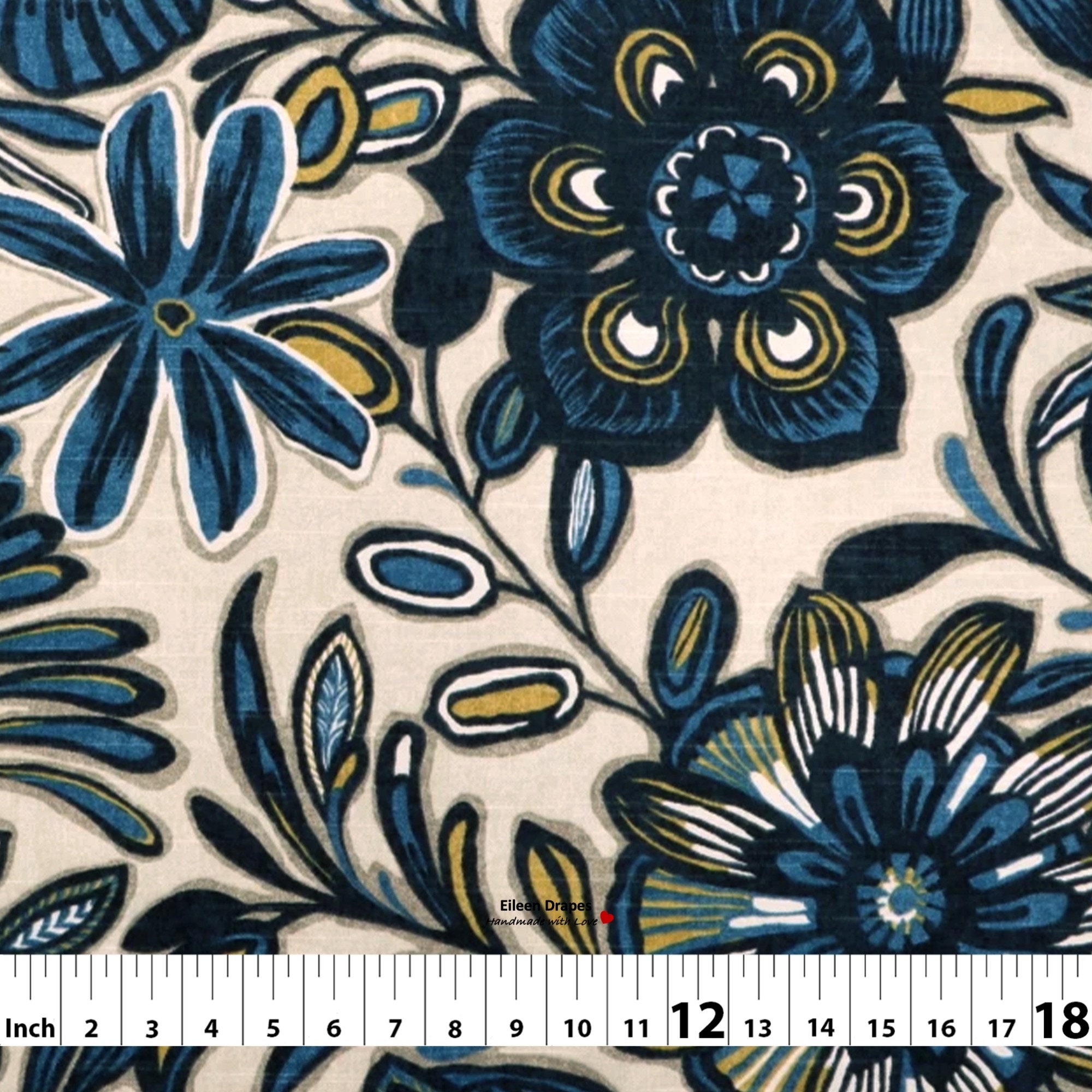 インディゴ調オーダーカーテン[美品] デニマニアとインディゴストライプ・ドットレースカーテンセット