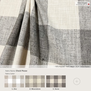 Check Please; 11 Colors; Buffalo Plaid; Polyester Curtain, Valance; Extra width & Length, Pleated, Lined Drapery Panel offered as upgrades