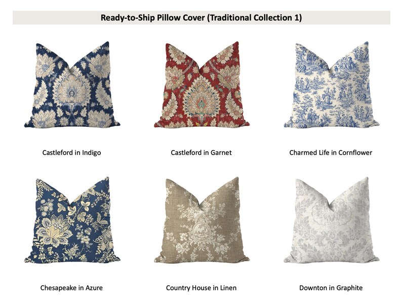 Traditional Pillow Cover Collection 1 Square 18 x 18 Ready Etsy